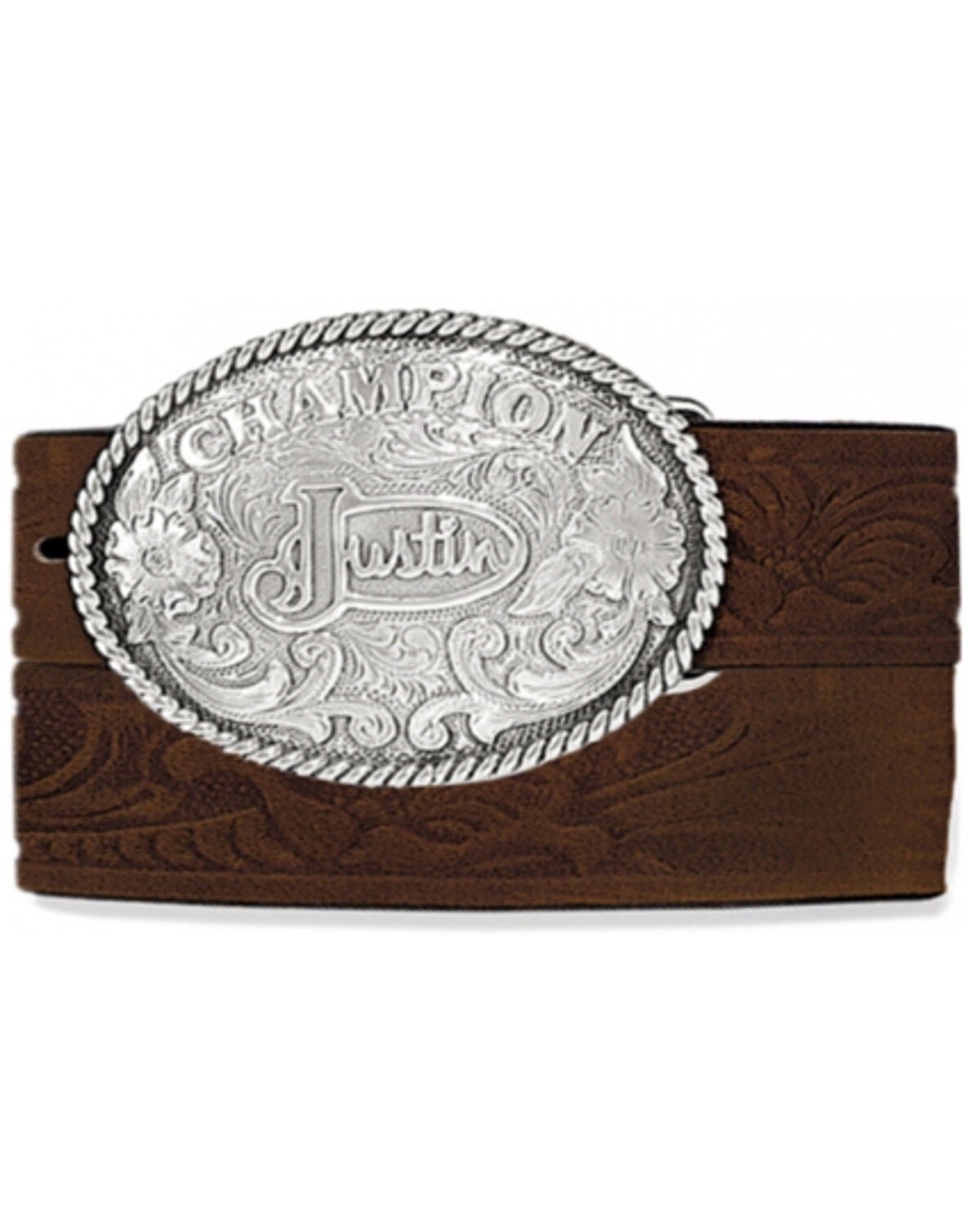 Image #1 - Justin Boys's Champion Brown Bark Belt, Brown, hi-res