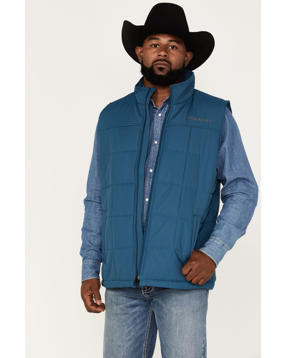 Ariat Men's Crius Concealed Carry Insulated Vest - Tall, Blue, hi-res