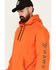 Image #2 - Hawx Men's Season Logo Hooded Work Sweatshirt, Orange, hi-res