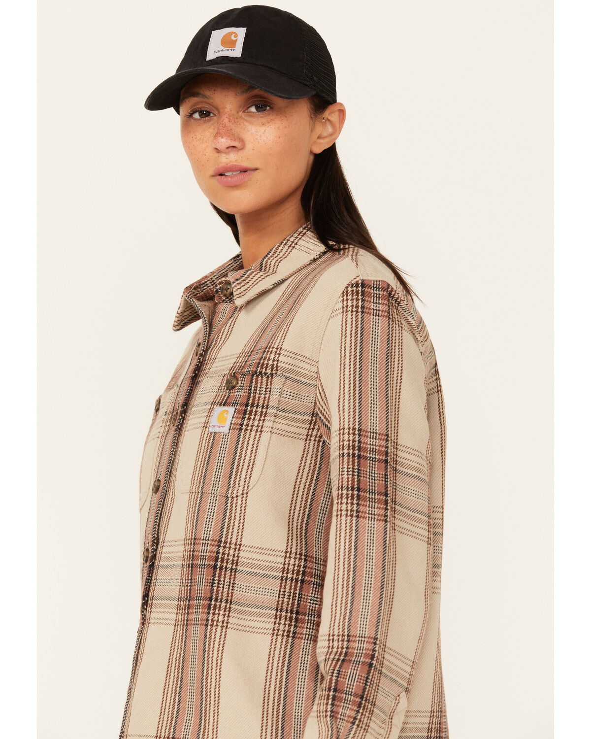 Image #2 - Carhartt Women's Loose Fit Twill Shacket, Rust Copper, hi-res