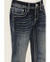 Image #4 - Grace in LA Girls' Medium Wash Longhorn Skull Stretch Bootcut Jeans, Medium Wash, hi-res