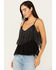 Image #1 - Idyllwind Women's Terrace Metallic Fringe Cami, Black, hi-res
