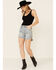 Free People Women's Baggy Tomboy Shorts, Blue, hi-res
