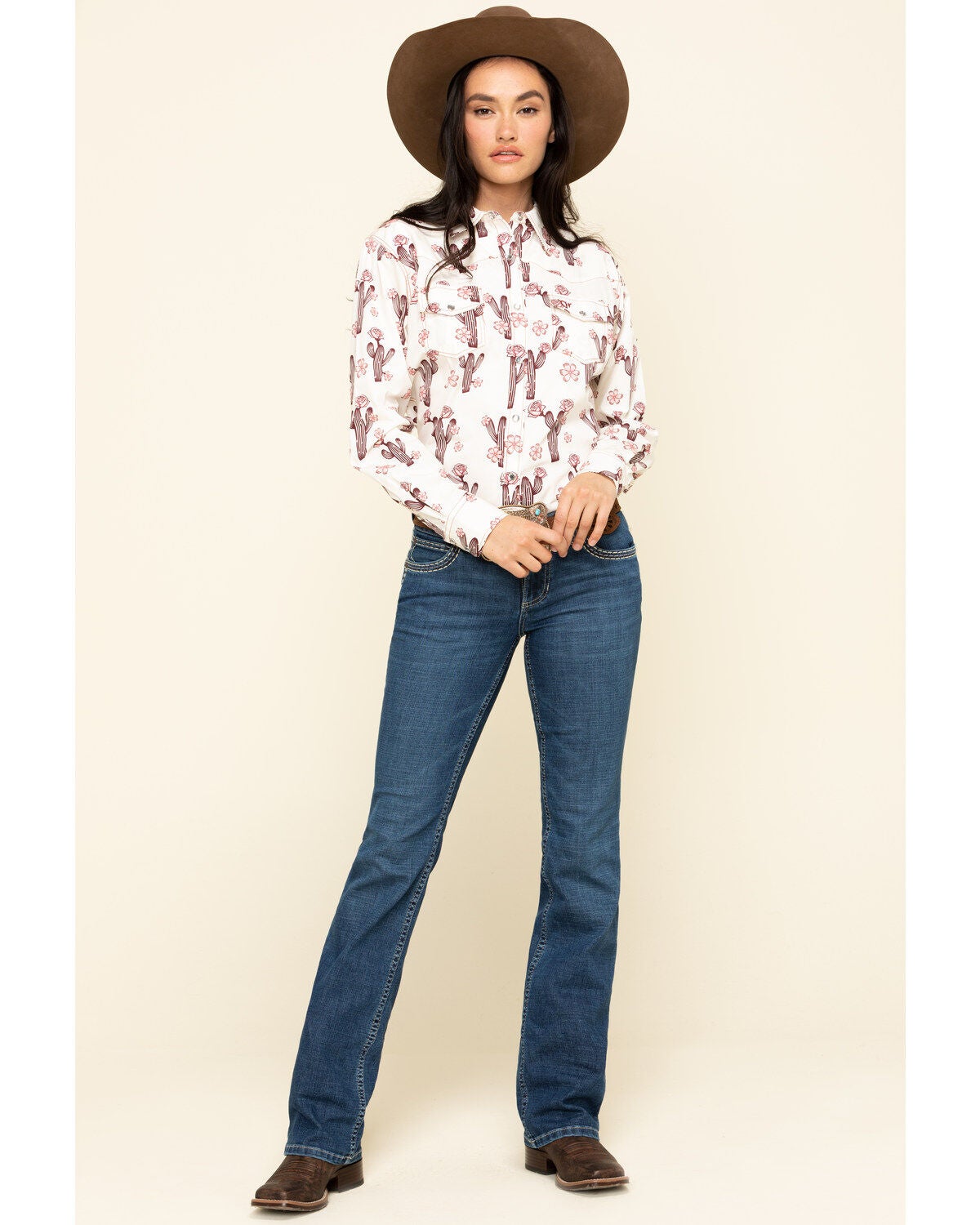 Cowgirl Hardware Women's Ivory Cactus 