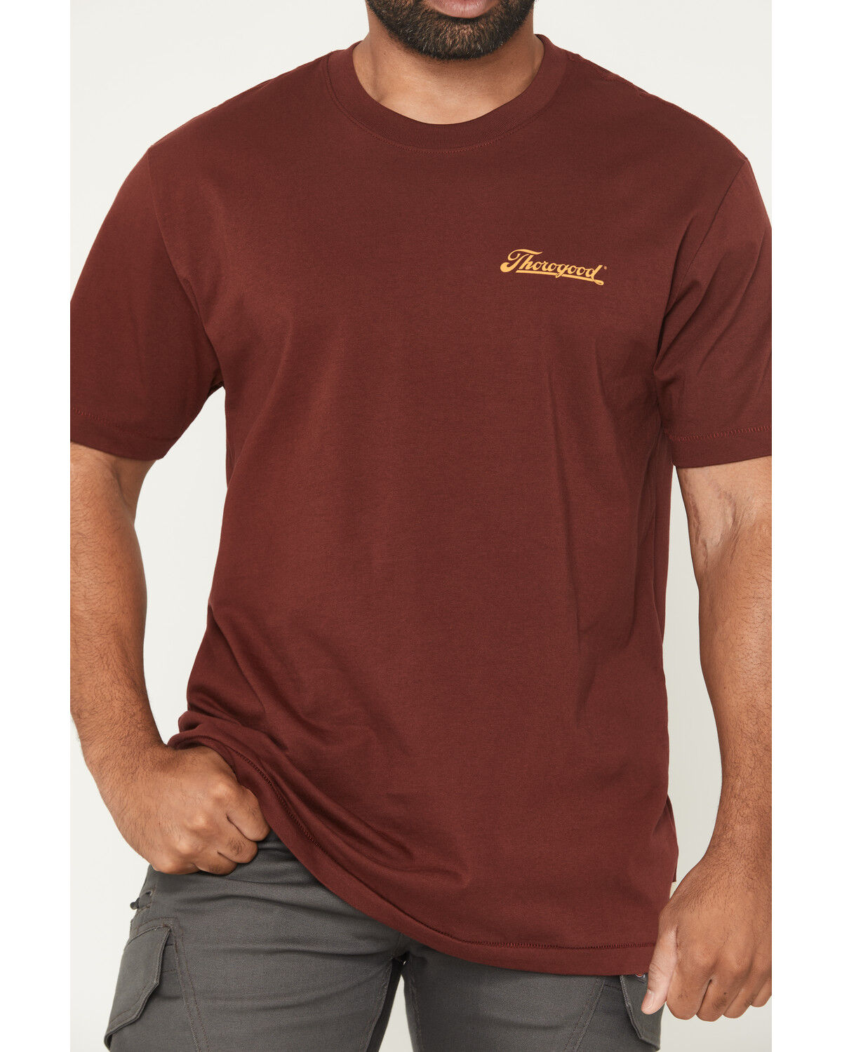 Image #3 - Thorogood Men's Vintage Classic Logo Short Sleeve Graphic T-Shirt, Maroon, hi-res