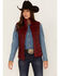 Image #1 - Leatherwear by Scully Women's Quilted Leather Vest, Red, hi-res