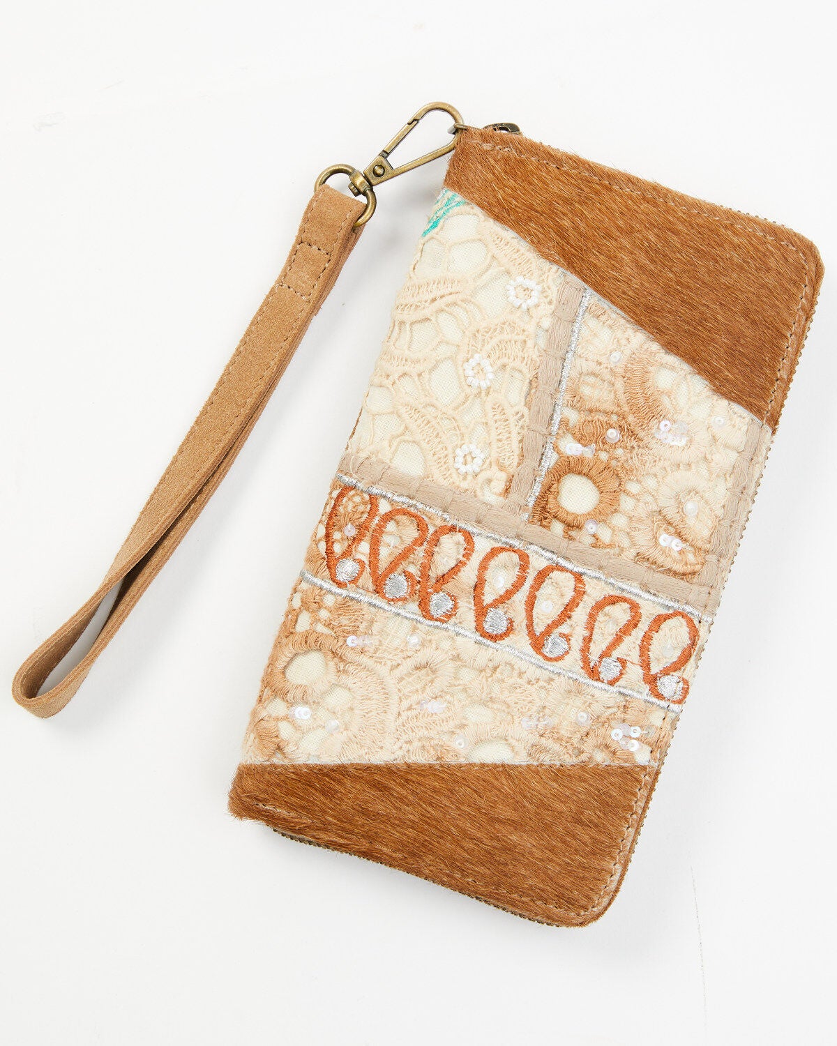 Shyanne Women's Boho Patched Wallet, Tan, hi-res