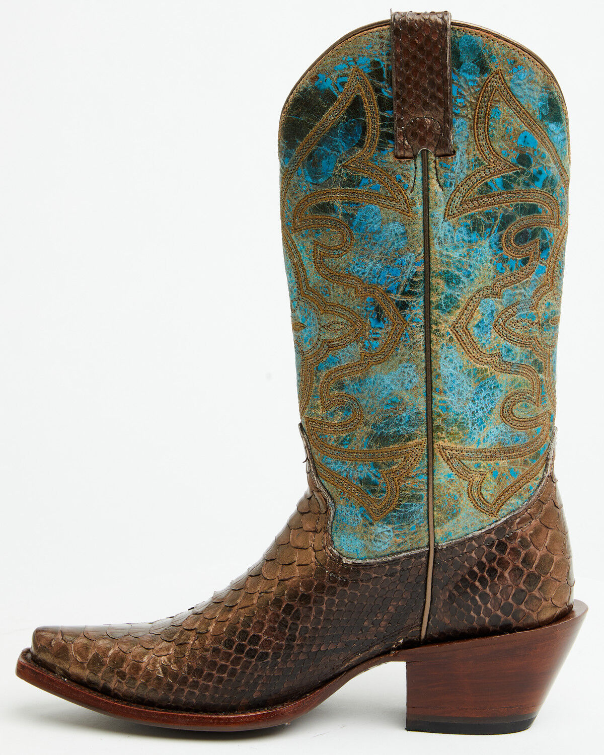 Image #3 - Shyanne Women's Exotic Python Western Boots - Snip Toe, Turquoise, hi-res