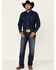 Image #2 - Wrangler Men's Dark Denim Solid Long Sleeve Snap Western Shirt, Dark Blue, hi-res