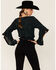 Image #4 - Shyanne Women's Dark Green Animal Print Bell Sleeve Crop Top, Dark Green, hi-res