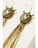 Image #2 - Shyanne Women's Fringe Steer Head Earrings, Turquoise, hi-res