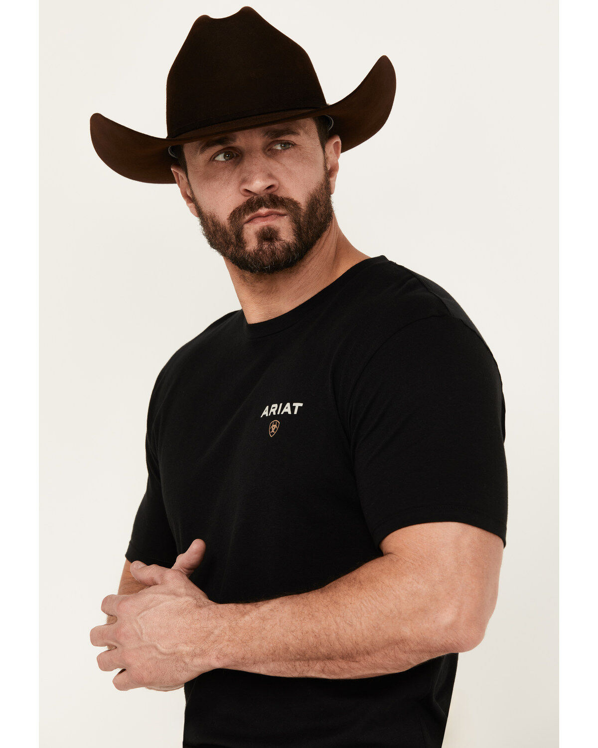 Image #2 - Ariat Men's American Rancher Short Sleeve Graphic T-Shirt, Black, hi-res