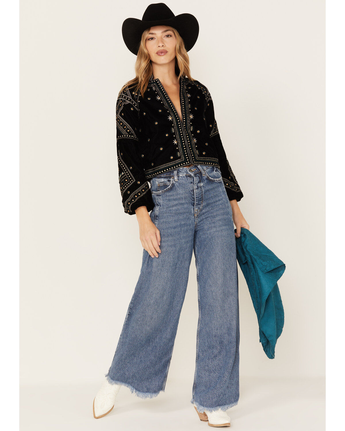 Image #1 - Shyanne Women's Velvet Beaded Jacket, , hi-res