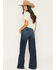 Image #3 - Ariat Women's Penelope Dark Wash Ultra High Rise Wide Stretch Denim Jeans, Medium Wash, hi-res