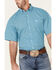 Image #3 - Panhandle Select Men's Turquoise Small Geo Print Short Sleeve Button-Down Western Shirt , , hi-res