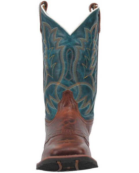 Image #4 - Laredo Men's Two-Tone Saddle Vamp Western Boot - Square Toe, Rust Copper, hi-res