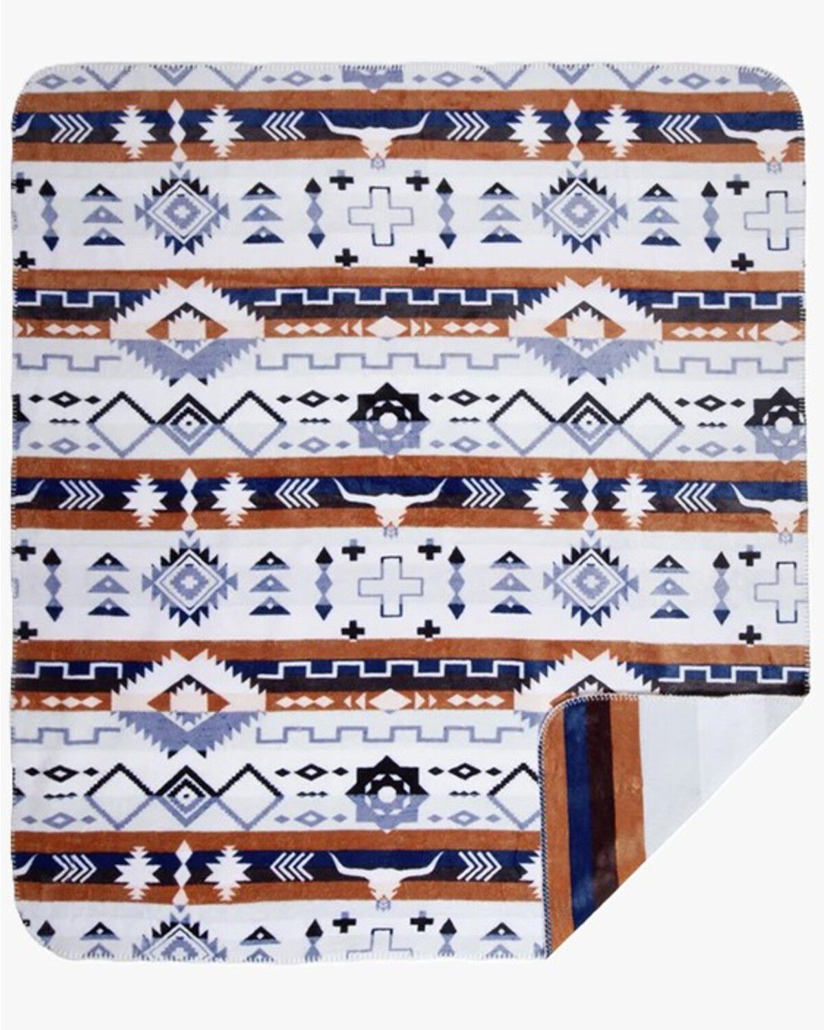 Image #2 - Carstens Home Wrangler Limestone Butte Reversible Plush Throw Blanket, Multi, hi-res