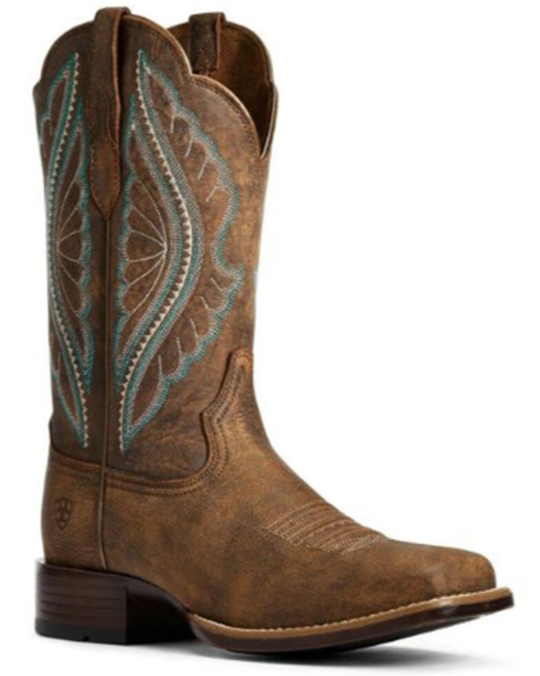 Ariat Women's Primetime Tack Western Boots - Wide Square Toe, Brown, hi-res