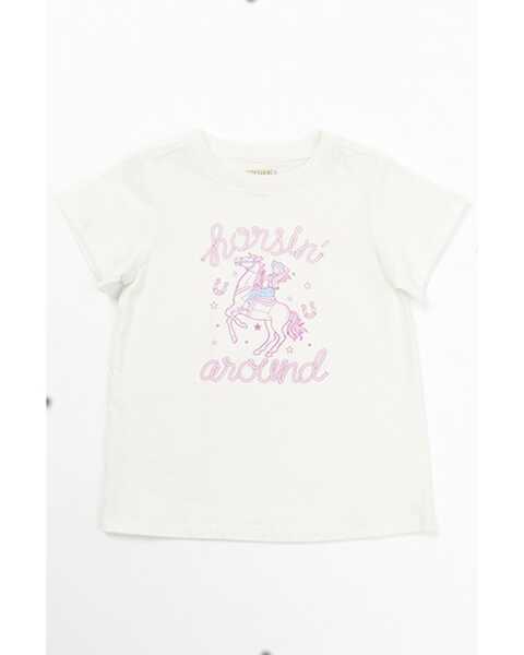 Image #2 - Shyanne Toddler Girls' Graphic Tee and Skirt - 2 Piece Set, White, hi-res