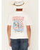 Image #1 - Sable Sky Boys' American Cowboy Short Sleeve Graphic T-Shirt, White, hi-res