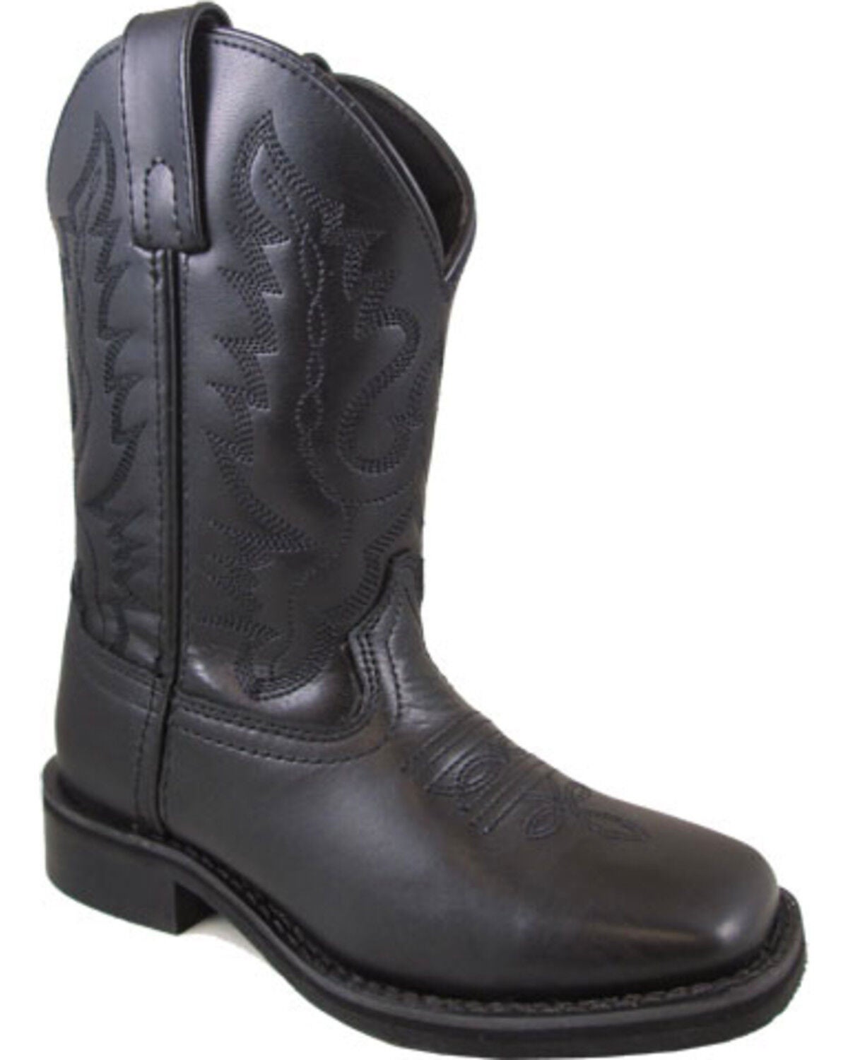Smoky Mountain Boys' Outlaw Western Boots - Square Toe, Black, hi-res