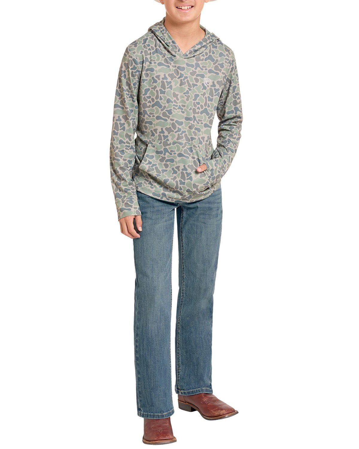 Image #2 - Rock & Roll Denim Boys' Medium Wash Bootcut Stretch Denim Jeans, Medium Wash, hi-res