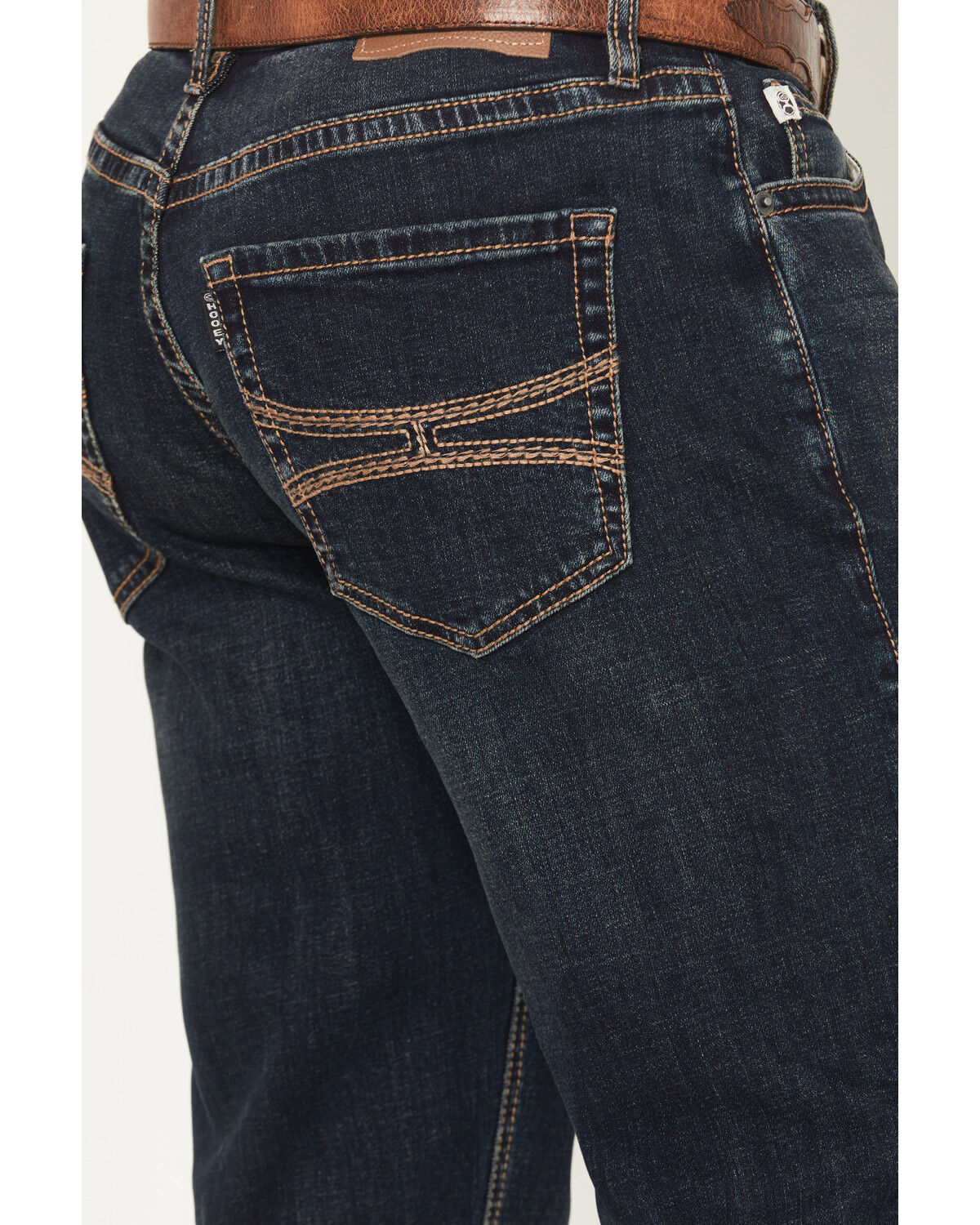 Image #4 - Hooey by Rock Men's Dark Wash Double Barrel Stackable Bootcut Denim Jeans, Dark Wash, hi-res