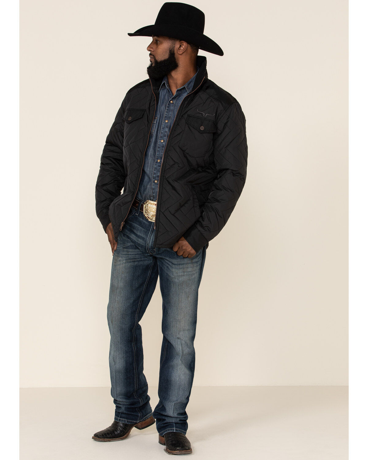 Image #2 - Kimes Ranch Men's Black Skink Quilted Shirt Jacket, , hi-res