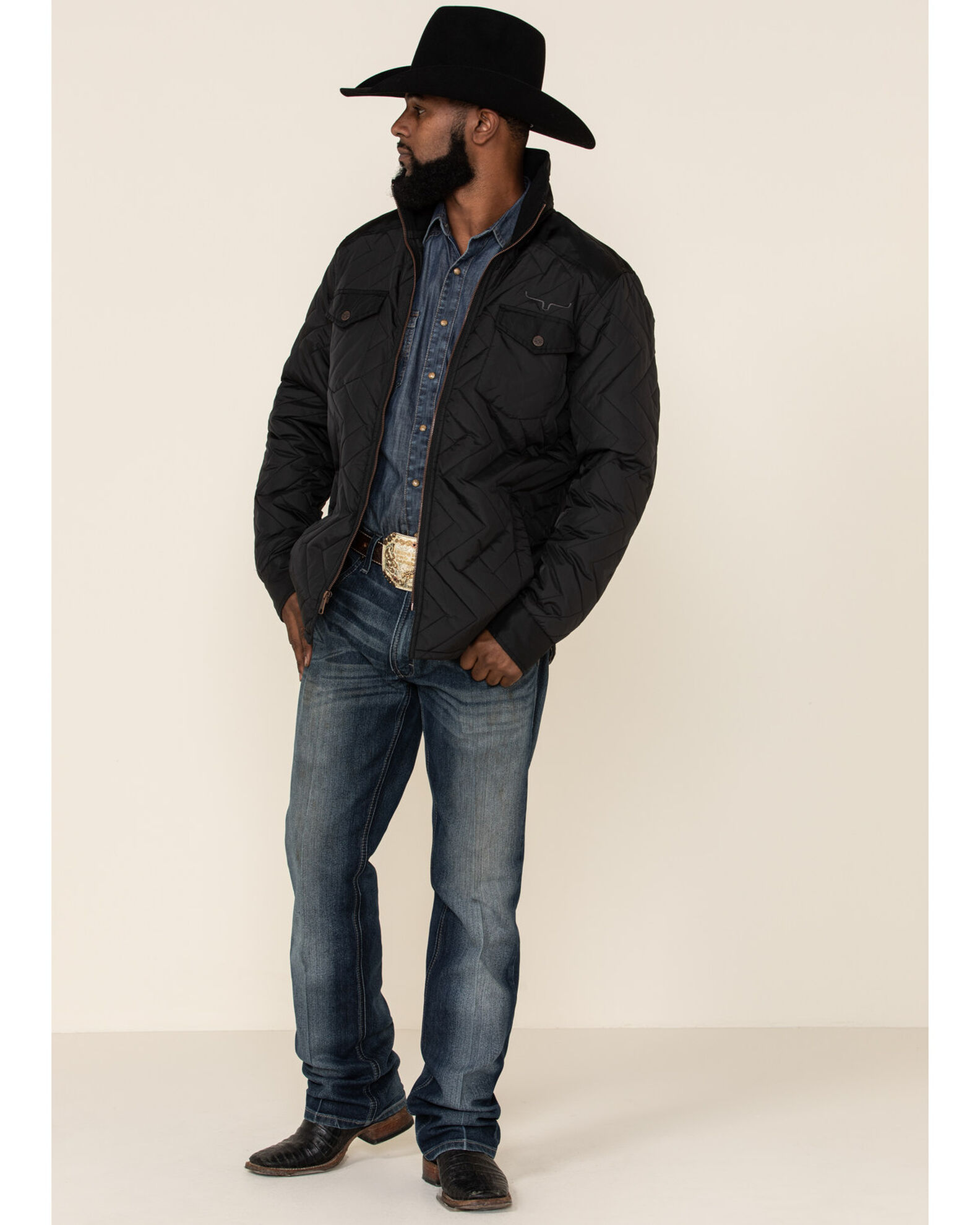 Kimes Ranch Men's Black Skink Quilted Shirt Jacket | Boot Barn