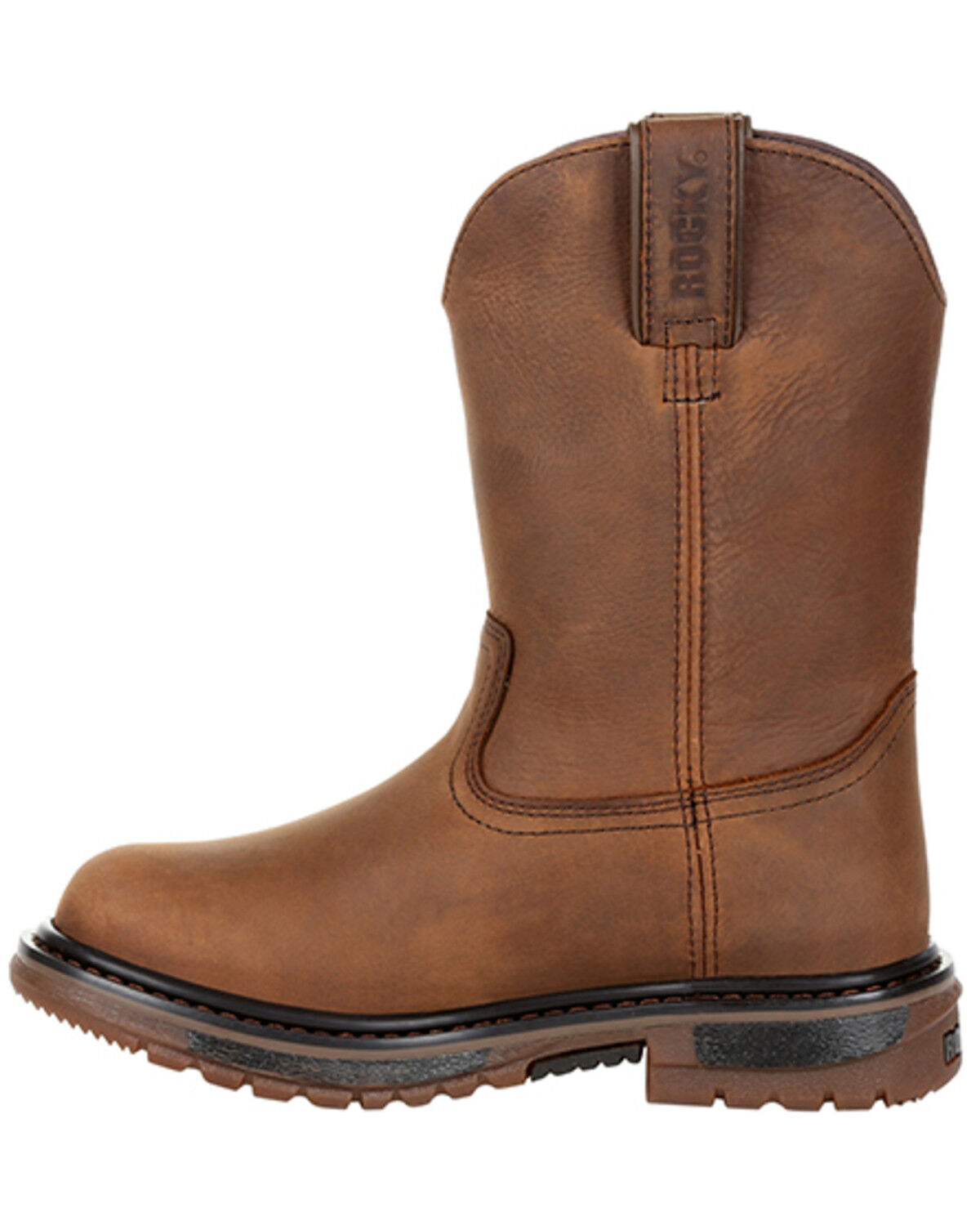 Image #3 - Rocky Boys' Original Ride FLX Waterproof Western Boots - Round Toe, Brown, hi-res