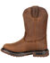 Image #3 - Rocky Boys' Original Ride FLX Waterproof Western Boots - Round Toe, Brown, hi-res