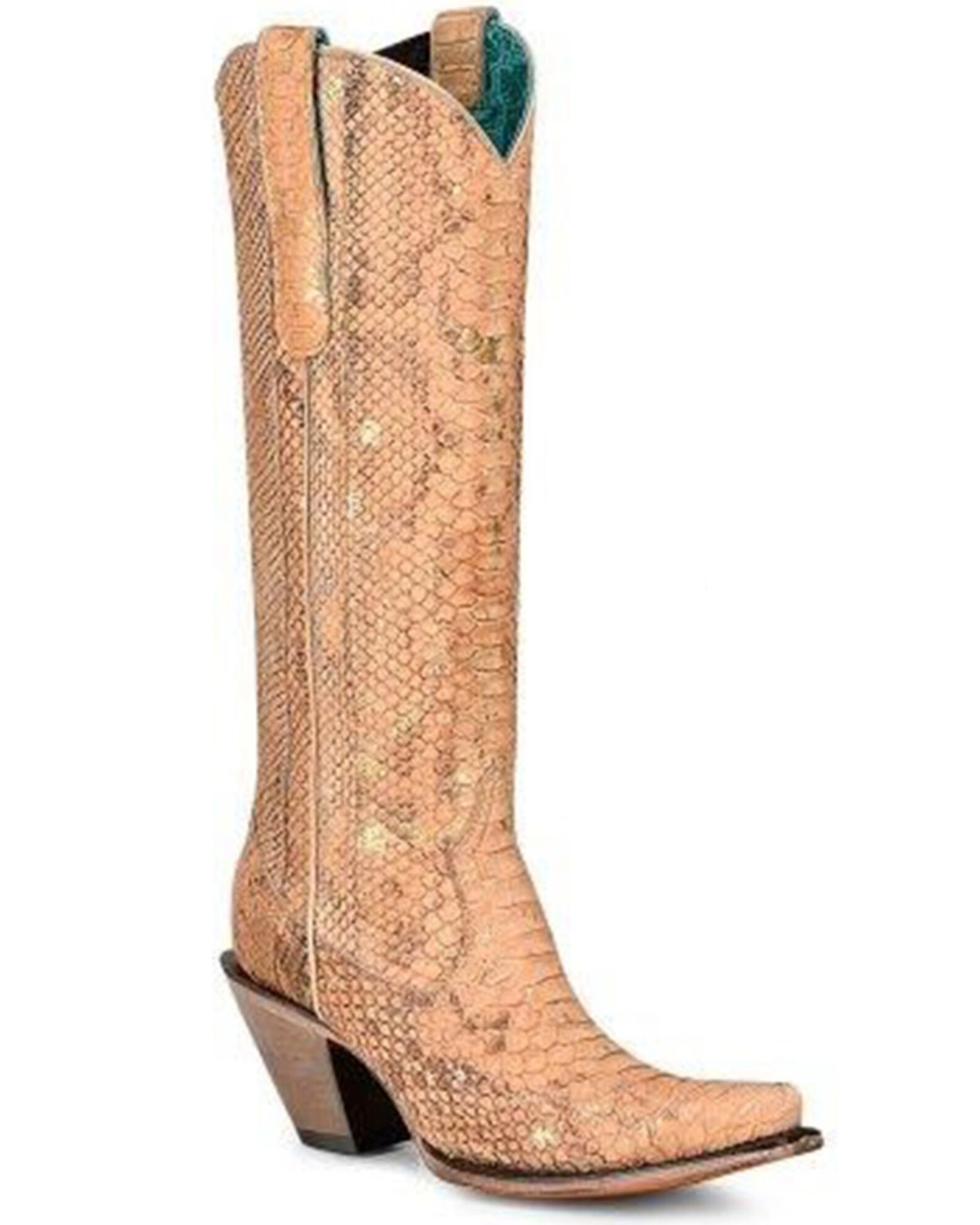 Corral Women s Full Exotic Python Tall Western Boots Snip Toe