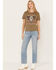 Image #1 - Panhandle Women's Steer Head Short Sleeve Graphic Tee, Olive, hi-res