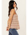 Image #2 - Cleo + Wolf Women's Beverly Plaid Print Sleeveless Tank, Oatmeal, hi-res