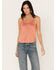 Shyanne Women's Crochet Lace Faux Suede Cami Top, Rose, hi-res