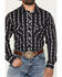 Image #3 - Rock & Roll Denim Men's Striped Print Long Sleeve Snap Stretch Western Shirt, Black, hi-res