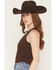 Image #2 - Originality Women's Horseshoe Embroidered Sleeveless Tank Top, Black, hi-res