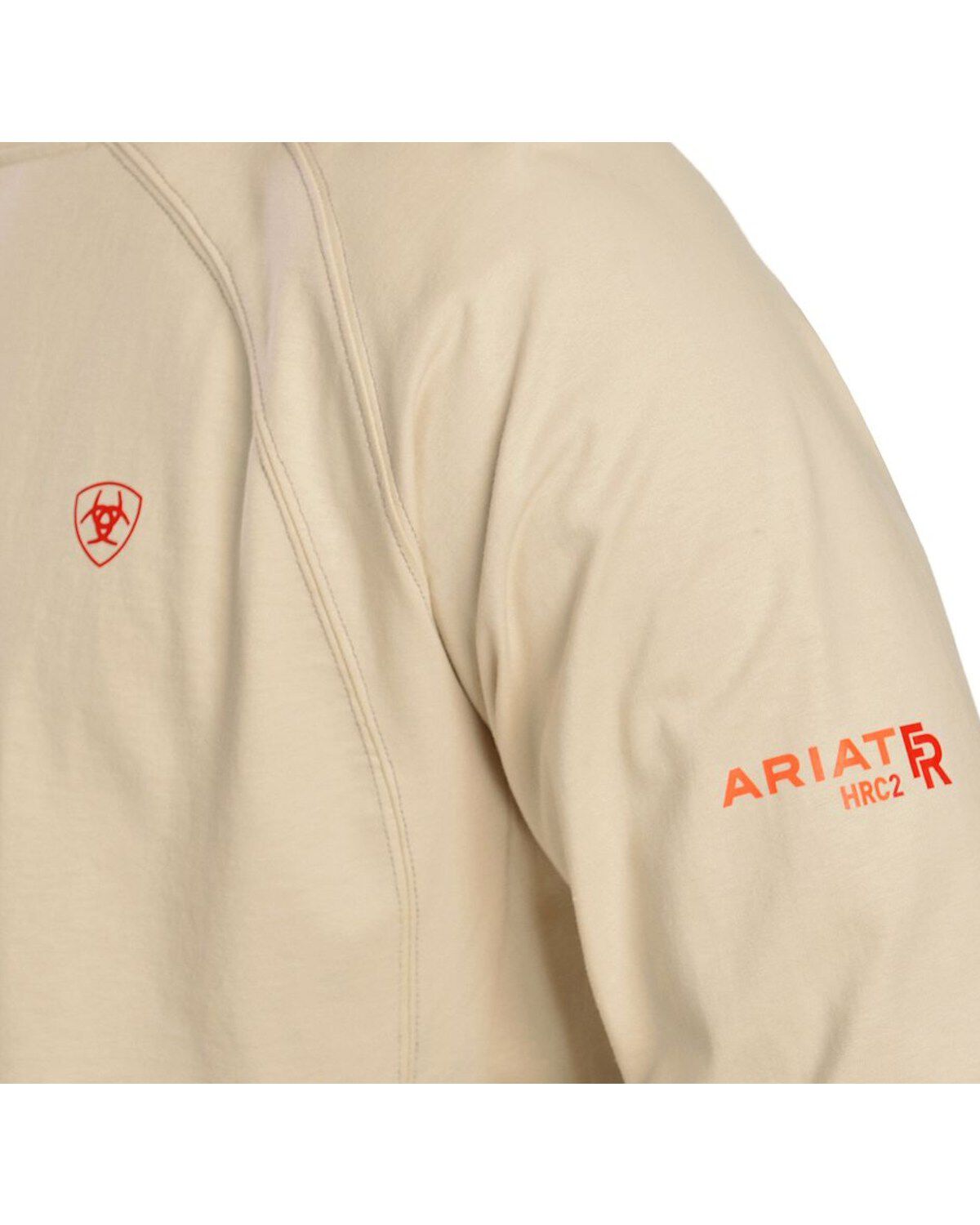 Image #2 - Ariat Men's Knit Fire Resistant Work Crew Long Sleeve, Sand, hi-res