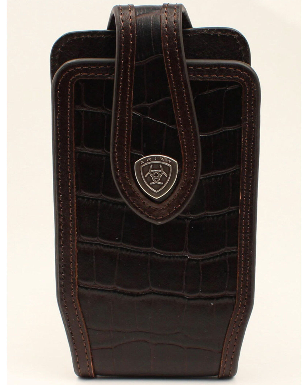 Image #1 - Ariat Croc Print Cell Phone Case, Brown, hi-res