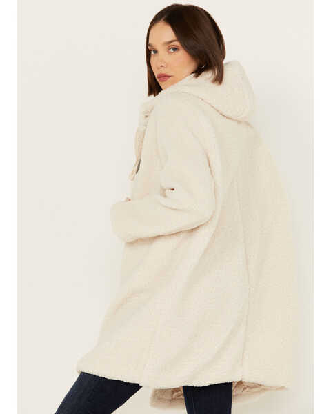 Image #4 - Urban Republic Women's Hooded Sherpa Toggle Coat , Ivory, hi-res