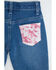 Image #4 - Cowgirl Hardware Toddler Girls' Cowhide Print Ruffle Stretch Flare Jeans, Multi, hi-res