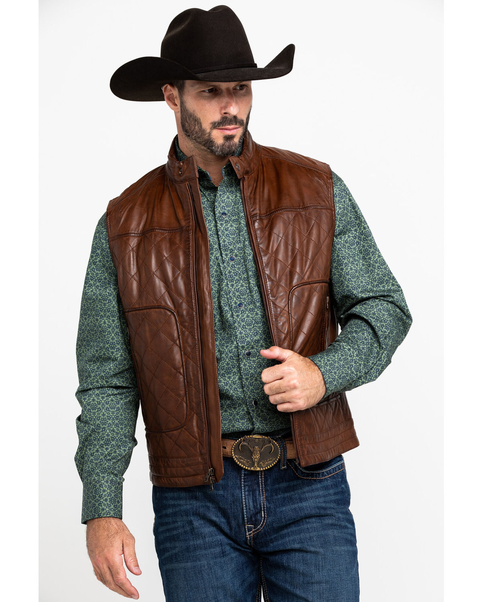 Quilted leather vest best sale