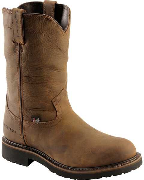 Image #1 - Justin Men's Drywall Waterproof Pull-On Work Boots - Soft Toe, , hi-res