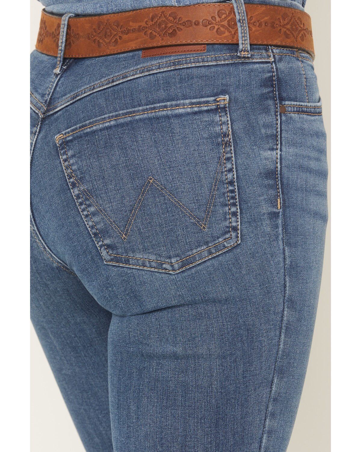 Image #4 - Wrangler Women's Elsie Medium Wash Bespoke High Rise Flare Stretch Denim Jeans, Medium Wash, hi-res