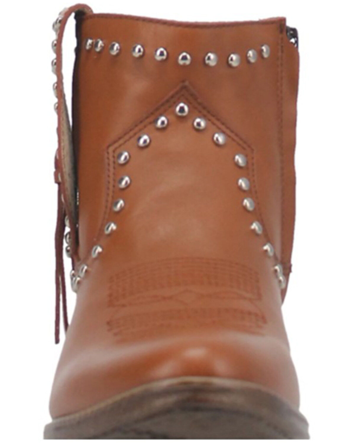 Image #4 - Dingo Women's Destry Studded Fringe Western Fashion Booties - Round Toe, Camel, hi-res