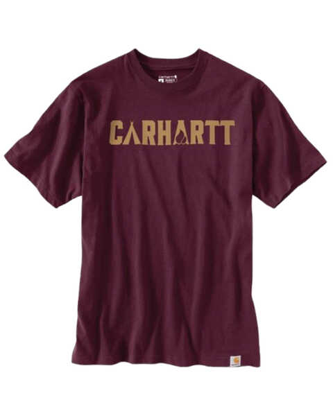 Carhartt Men's Camp Graphic Heavyweight Short Sleeve Work T-Shirt - Tall , Purple, hi-res