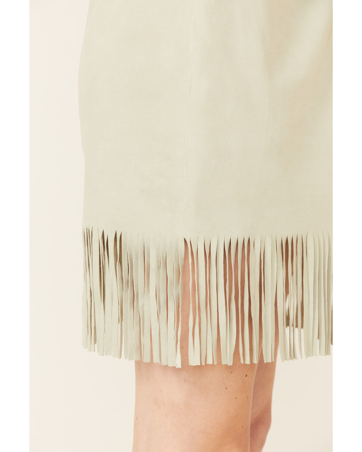 Image #4 - Double D Ranch Women's Dee Belted Fringe Leather Skirt, Sage, hi-res