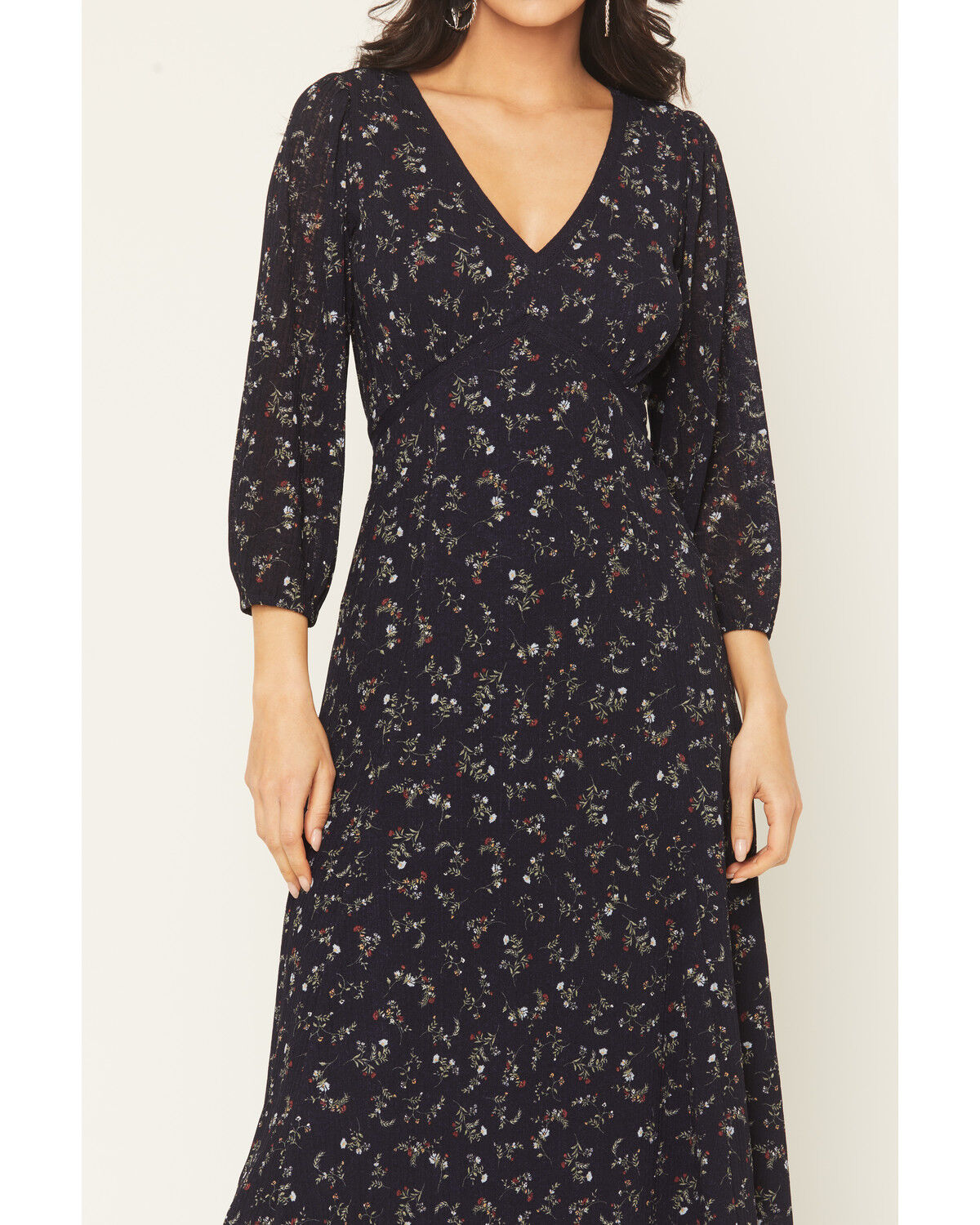 Image #3 - Idyllwind Women's Partner DItsy Floral Print Long Sleeve Midi Dress, Indigo, hi-res