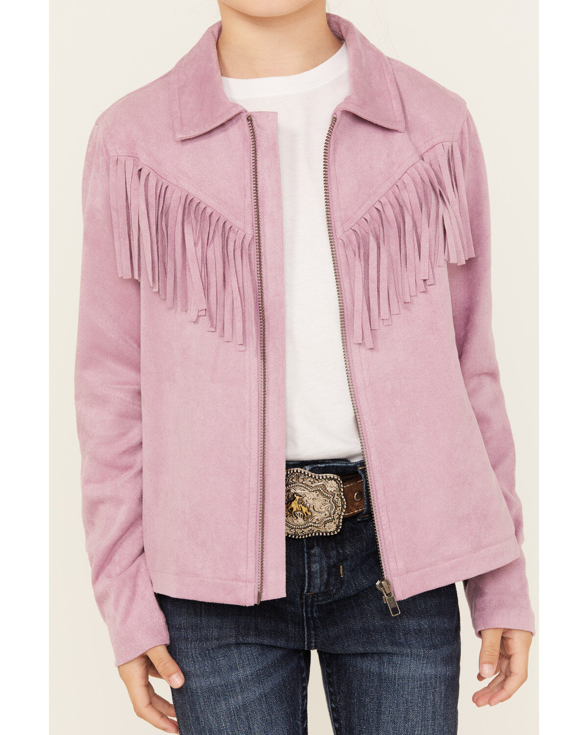 Image #3 - Shyanne Girls' Faux Suede Fringe Jacket, , hi-res