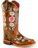 Image #1 - Macie Bean Little Girls' Honey Bunch Western Boots - Square Toe, Tan, hi-res